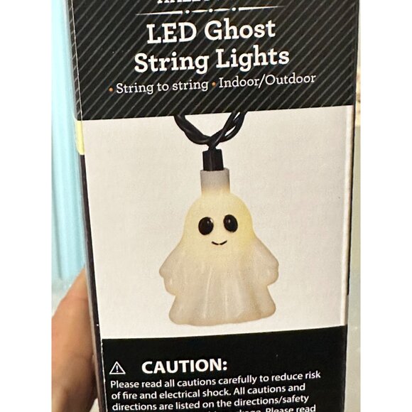 Celebrate Halloween LED Ghost String Lights 6.5 Ft Warm White Indoor/Outdoor - Picture 4 of 4